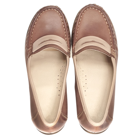 Półbuty damskie na koturnie Syrena SST 1593/50 brązowe