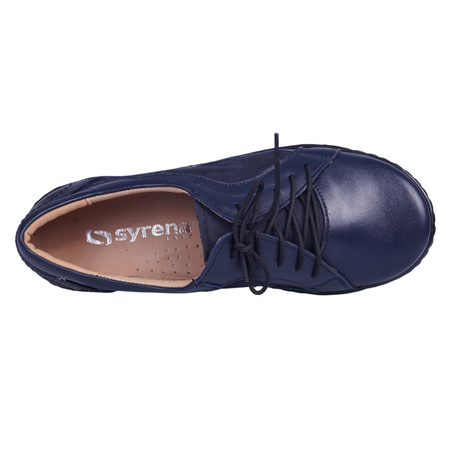 Półbuty damskie skórzane granatowe marki SYRENA SE 220545