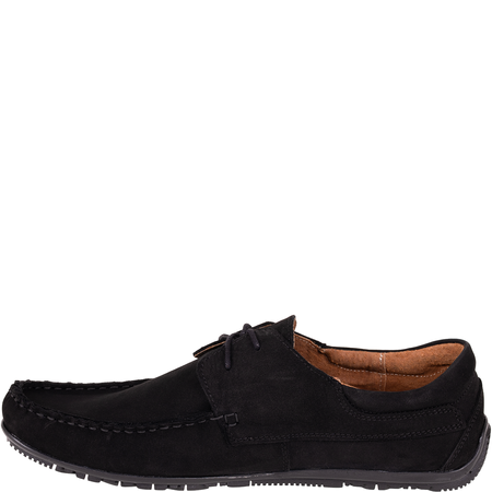Mokasyny męskie Syrena SI 361A-136-2 czarne zamszowe