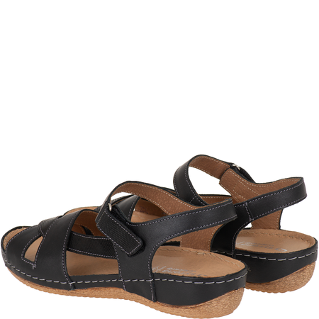 Skórzane sandały damskie marki Syrena SH 246 czarne