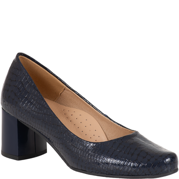 Czółenka damskie skórzane Syrena SE 7115E granatowe