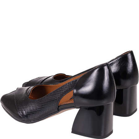 Czółenka damskie skórzane Syrena SGO 2036 czarny lakier