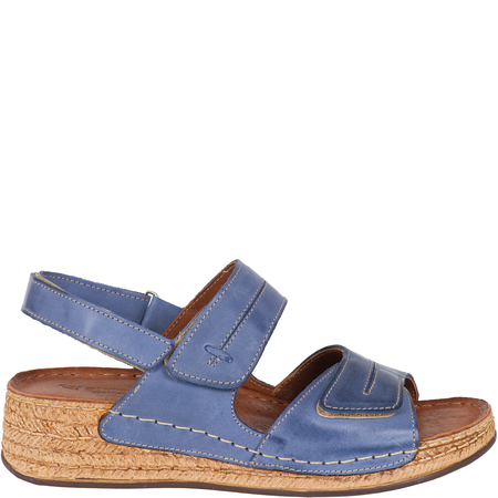 Sandały skórzane damskie marki Syrena SST 993 niebieskie