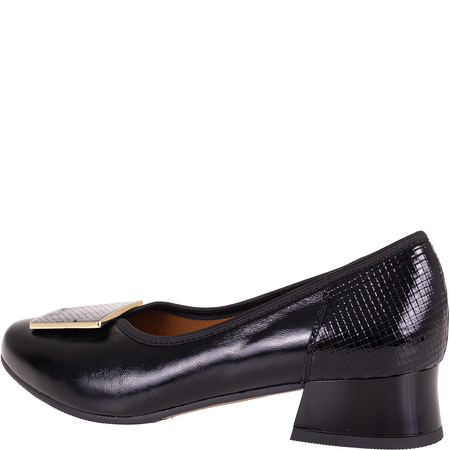 Wygodne czółenka damskie skórzane Syrena SGO 1932 czarne