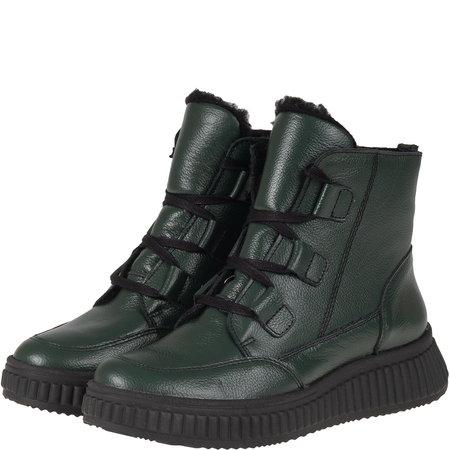 Botki Syrena SH 559 zielone – skórzane, wełniane, na zamek