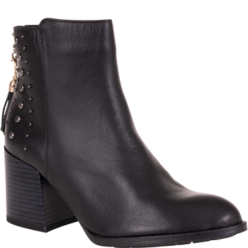 Modne botki damskie Syrena SLA 1111/1 czarne - skóra licowa