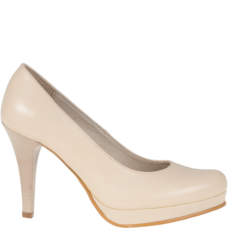 Czółenka na obcasie beżowe skórzane Syrena SWB 154