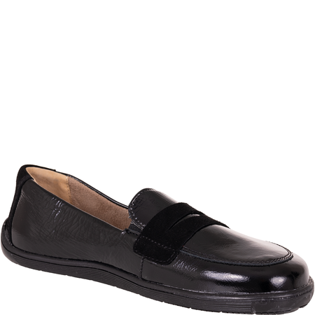 Czarne skórzane lakierowane półbuty damskie Syrena SH 433