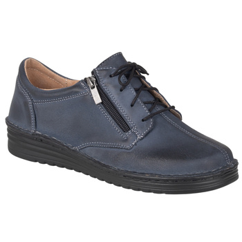 Klasyczne półbuty damskie skórzane Syrena SOT 075/M granatowe