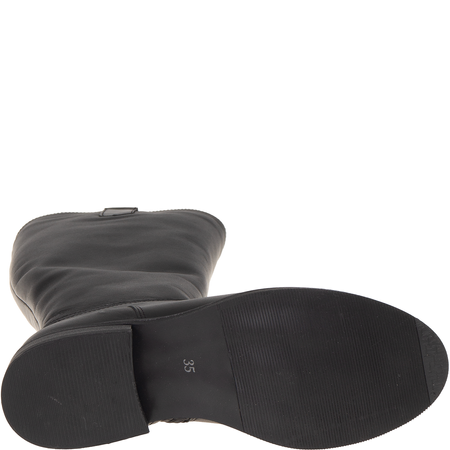 Klasyczne czarne kozaki damskie Syrena SWB K-270 skórzane