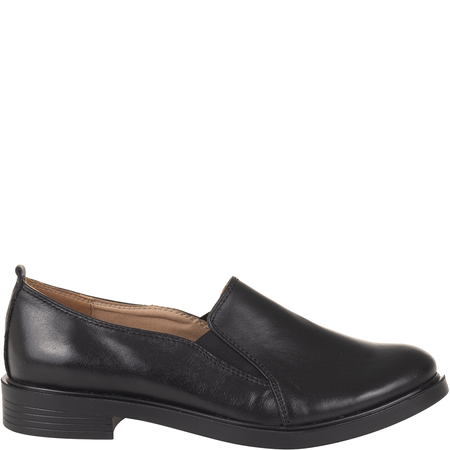 Czarne półbuty damskie wsuwane skórzane Syrena SE 0061