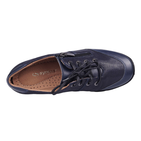 Granatowe półbuty damskie wiązane SYRENA SWB 22198