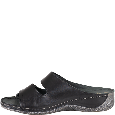 Klapki damskie eleganckie skórzane Syrena SWB 538 czarny-2