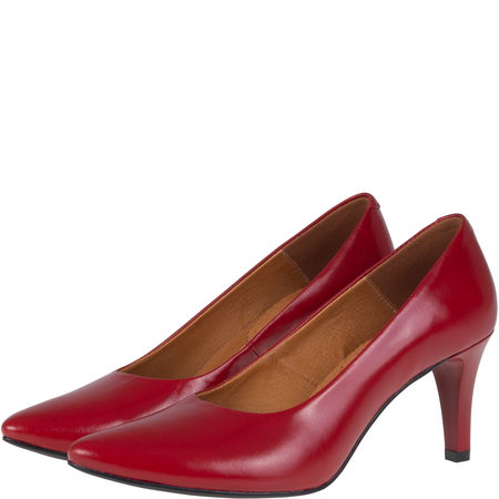 Czółenka na obcasie czerwone skórzane marki Syrena SWB 180
