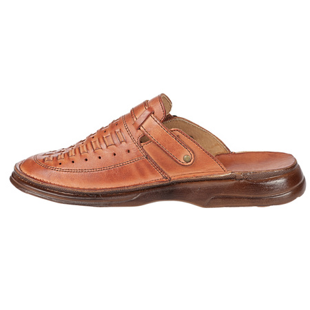 Klapki męskie skórzane brązowe Syrena SST SST 056/360