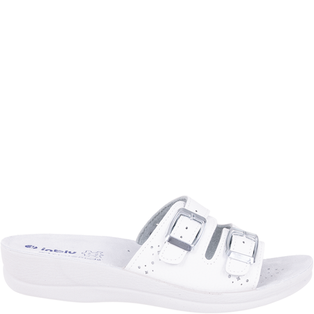 Białe klapki damskie Inblu VR00008B skórzana wkładka