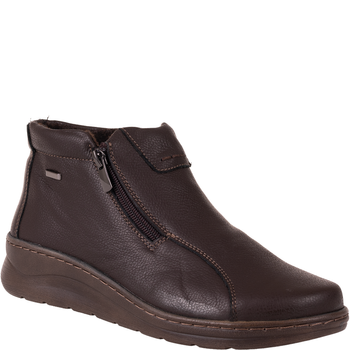 Botki damskie Syrena SH 786 brązowe skórzane wygodne tęgość H+