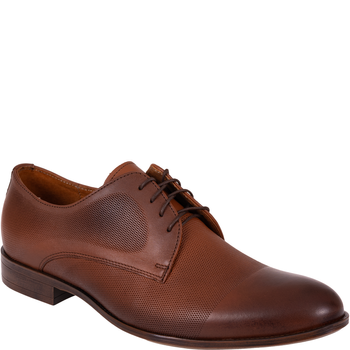 Skórzane półbuty męskie marki Syrena SI 335B-807 brązowe