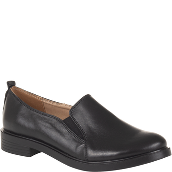  Czarne półbuty damskie wsuwane skórzane Syrena SE 0061