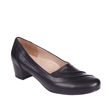 Czółenka damskie na słupku Syrena SE 0203 czarne