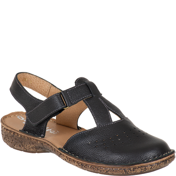 Sandały skórzane Syrena SH 128 czarne | Wygoda i styl
