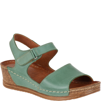 Sandały damskie na koturnie marki Syrena SST 969 zielone