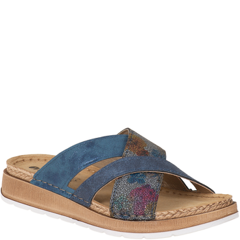 Inblu GS000052 granatowe klapki ze skórzaną wkładką