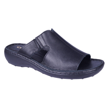 Klapki damskie skórzane SYRENA SST 22663 czarne