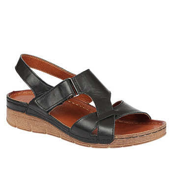 Sandały damskie skórzane SYRENA SST 908 czarne