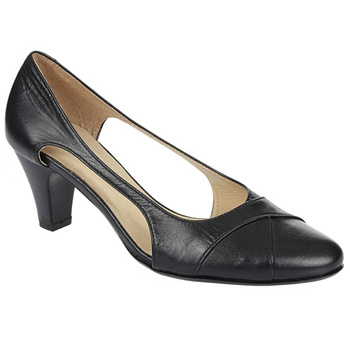 Czółenka na obcasie czarne skórzane marki Wielbut 096 