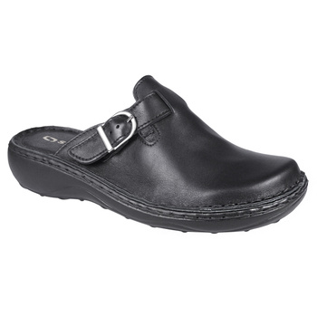 Klapki damskie skórzane zakryte SYRENA SST 22665 czarne