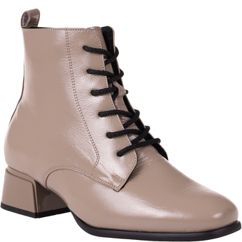 Botki damskie skórzane Syrena SPU B-287 naplak beż lakierowane