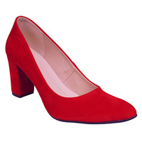 Polskie czerwone czółenka o wysokości 7 cm - idealne na każdą okazję