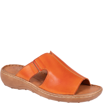 Skórzane klapki damskie marki Syrena SST 663 pomarańczowe