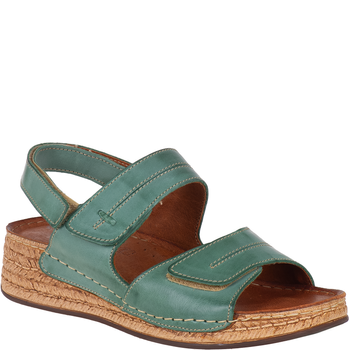 Sandały skórzane damskie marki Syrena SST 993 zielone