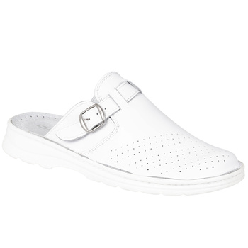 Komfortowe klapki męskie skórzane  Syrena SH 011 białe