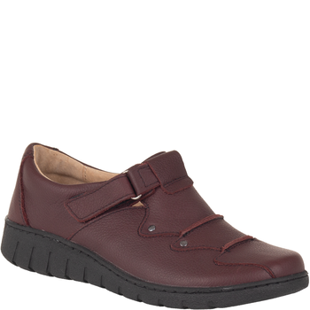 Półbuty Syrena SH 780-2S c.wiśnia - wygodne buty na rzepy