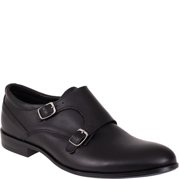 Czarne półbuty skórzane Syrena SI 311-459 z klamrami