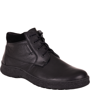 Trzewiki męskie skórzane Syrena SH 826 czarne, ocieplane