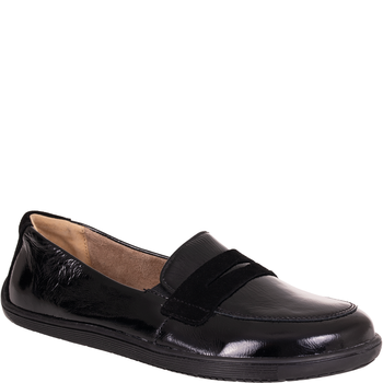 Czarne skórzane lakierowane półbuty damskie Syrena SH 433