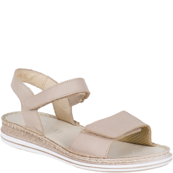 Skórzane sandały damskie ecru marki Syrena SH 155