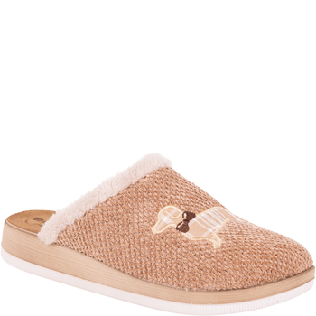 Beżowe kapcie damskie Inblu CT000042 ze skórzaną wkładką