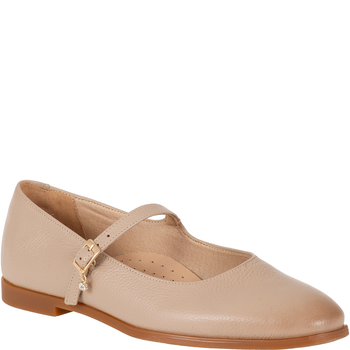 Baleriny Syrena SE P-297 cappuccino, skóra naturalna, pasek