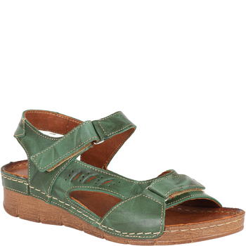 Sandały damskie skórzane marki Syrena SST 907 zielone