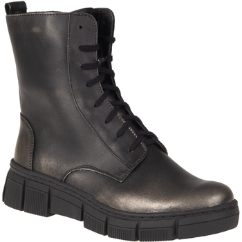 Skórzane trzewiki damskie Syrena SST 4090/DA czarno-złote