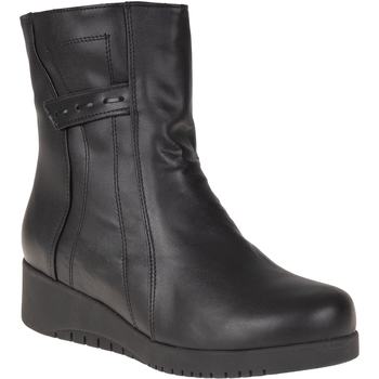 Wygodne botki skórzane Syrena SWB K-212A czarne, 4 cm obcas