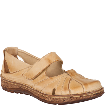 Przewiewne półbuty na rzepy Syrena SST 1705/A beżowe