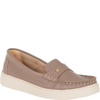 Syrena SH 440 khaki - skórzane mokasyny damskie na wiosnę