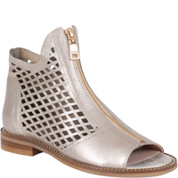 Sandały damskie na obcasie Syrena SLA 977/L/CR szampan, skórzane