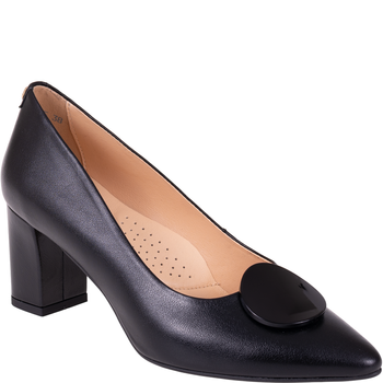 Czółenka Syrena SPU 1518 czarne z ozdobą, obcas 7 cm